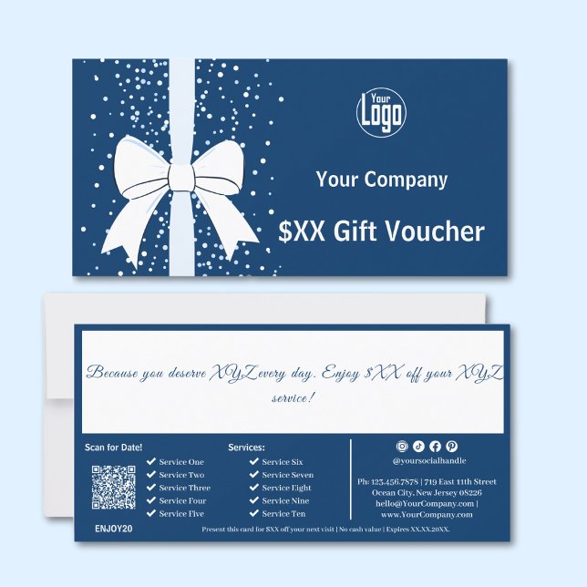 QR Code Services Company Note Gift Voucher Card (QR Code Services Company Note Gift Voucher Card)