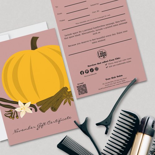 QR Code Services Pink Hairstylist Gift Certificate