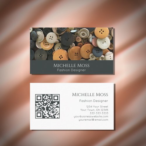 QR code Sewing Buttons Professional Alterations Business Card