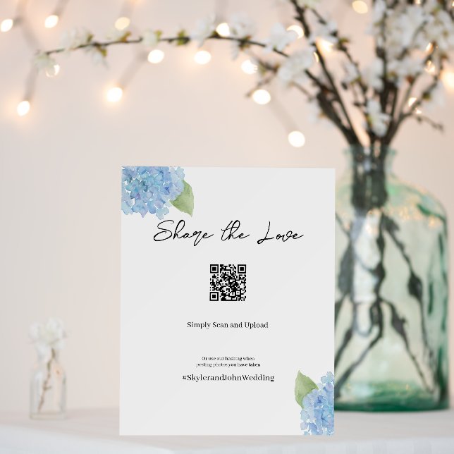 QR code Share the Love Sign Hydrangea (In Situ (Wedding))