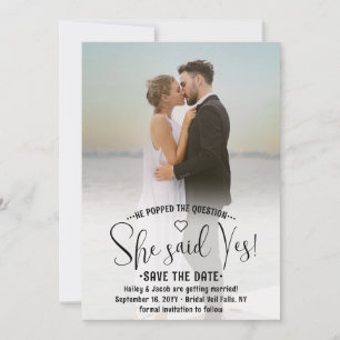 QR Code She Said Yes! Wedding Engagement 2 Photo Save The Date