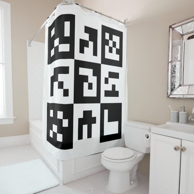qr code shower curtain (In Situ)