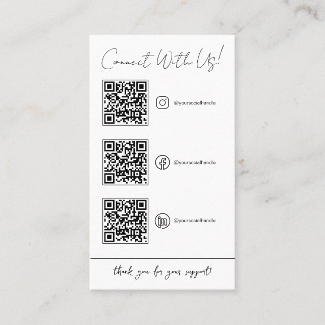 Qr Code Sign For Small Business.Payment Sign Business Card (Front)