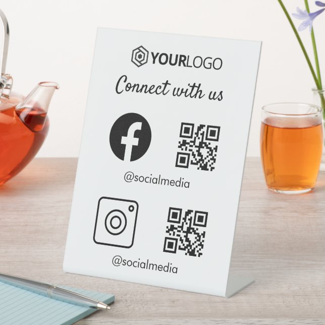 QR Code Sign Instagram Facebook Business Social M (In SItu)
