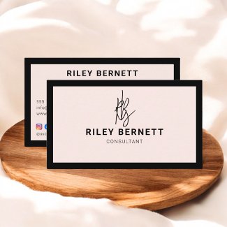 QR Code Signature Monogram Minimalist Blush Pink