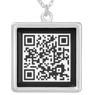 QR code Silver Plated Necklace