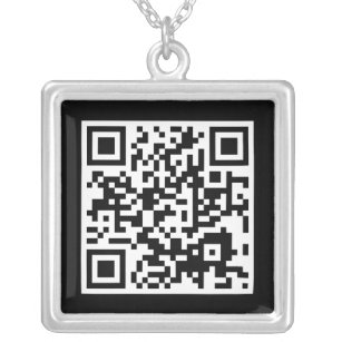 QR code Silver Plated Necklace