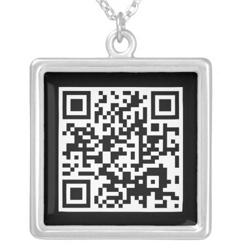 QR code Silver Plated Necklace