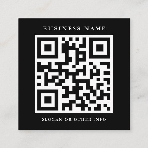 QR Code Simple Black Square Business Card