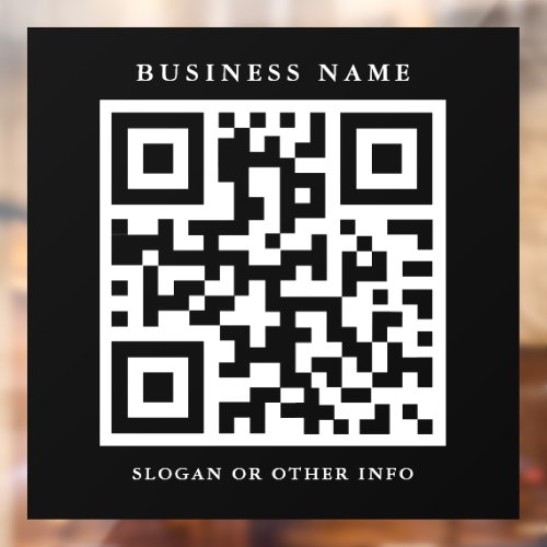 QR Code Simple Black Square Business Window Cling