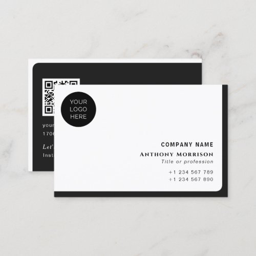 QR code simple logo networking scannable company Business Card