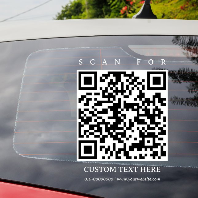 QR Code Simple Minimalist Business Car Truck Door Window Cling (Creator Uploaded)