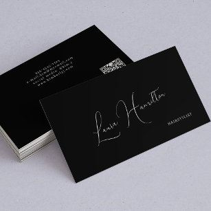 QR code simple minimalist modern black  Business Card