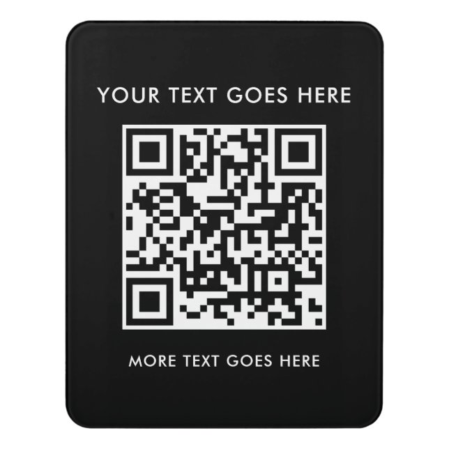 QR Code Simple Modern Elegant Best Black And White Door Sign (Contemporary Vert)