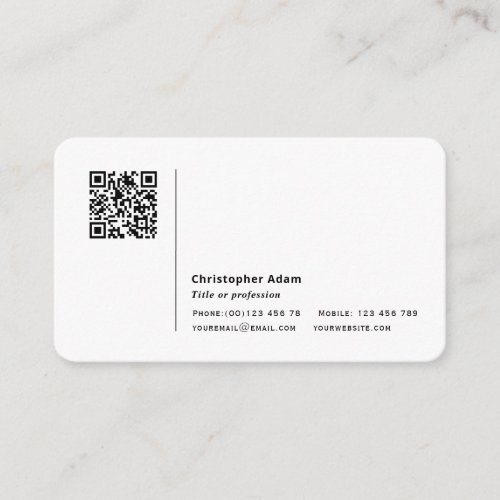 QR code simple modern professional personal Business Card