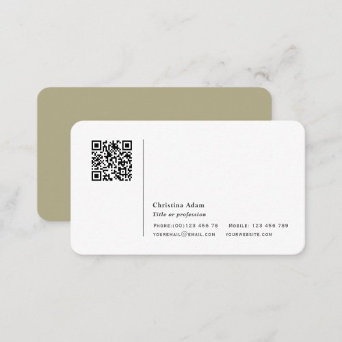 QR code Simple modern Sage Green Professional Business Card