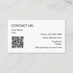 QR Code Simple Promotional Business Contact Cards