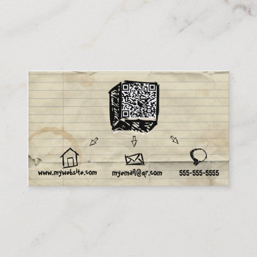 Customizable QR Code Sketchy Business Card