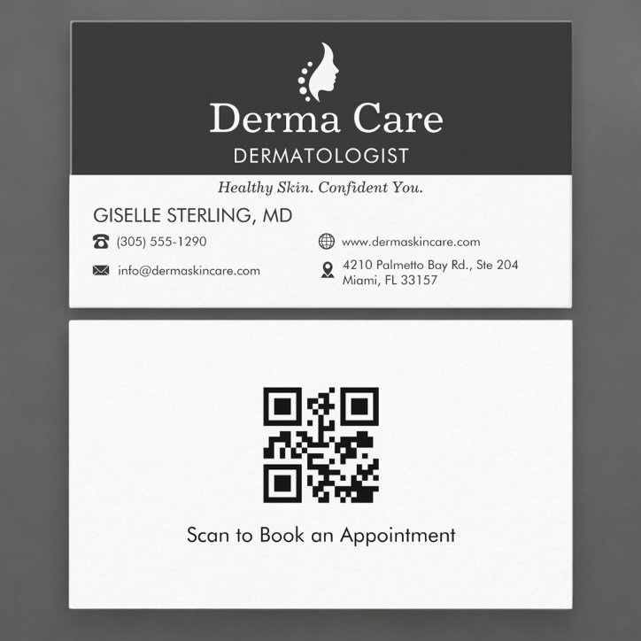 QR Code Skin Doctor Dermatologist Office Business Card