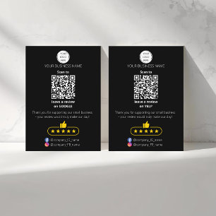 QR code small business review GOOGLE and YELP  Card