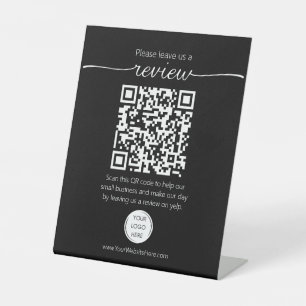QR code small business review request YELP  Pedestal Sign