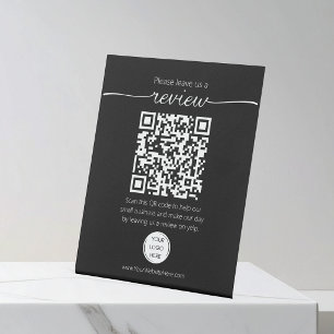 QR code small business review request YELP  Pedestal Sign