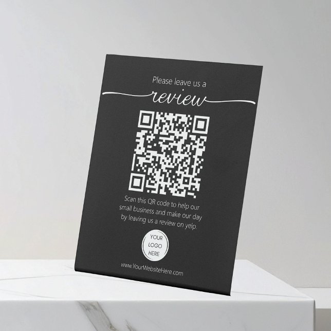 QR code small business review request YELP  Pedestal Sign (Creator Uploaded)