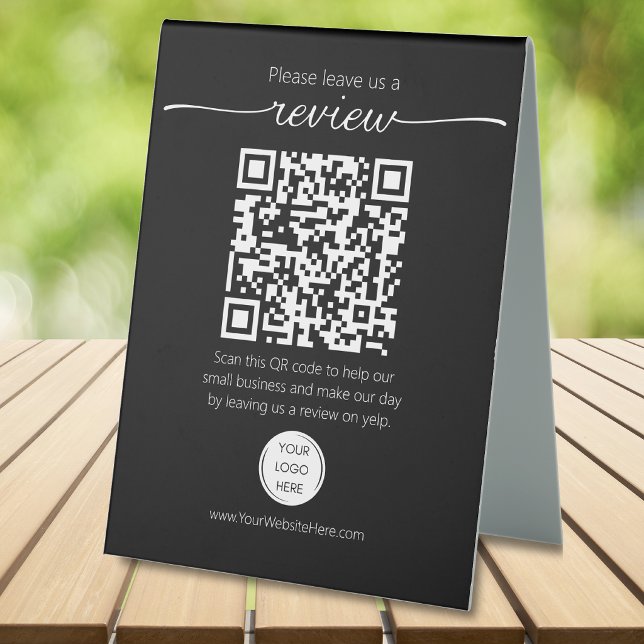 QR code small business review request YELP  Table Tent (Creator Uploaded)