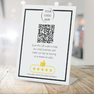 QR code small business review YELP  Pedestal Sign
