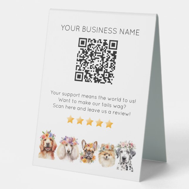 QR code small business review YELP  Table Tent (Front)