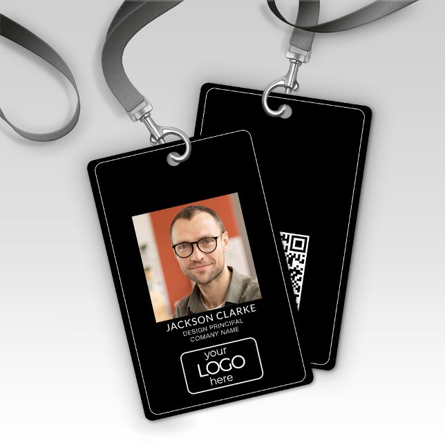 QR Code Smart Contact • Black Business ID Badge (Creator Uploaded)