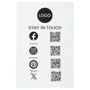 QR Code Social Media Business Metal Print