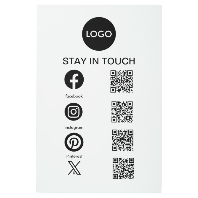 QR Code Social Media Business  Metal Print (Front)