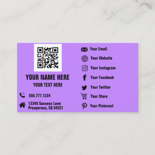 QR Code Social Media Hologram Business Card