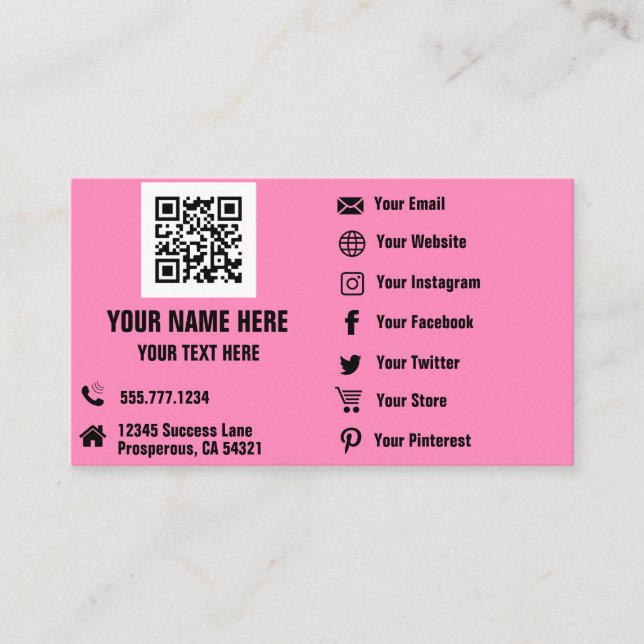QR Code Social Media Hologram  Business Card (Front)