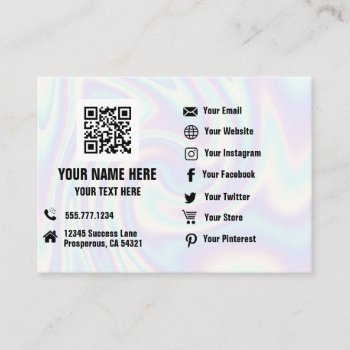 Qr Code Social Media Hologram  Business Card by perfectpaperie at Zazzle