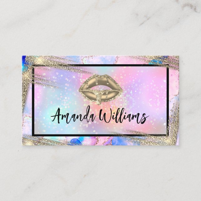 QR Code Social Media Icons Unique Beauty Business Card (Front)