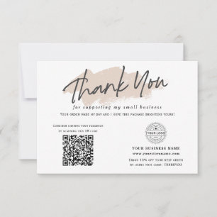 QR code social media logo modern small bussiness Thank You Card
