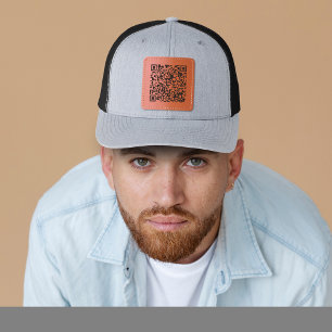 Qr Code Social Media Promotions and Giveaways Leather Patch Hat