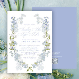 QR Code Something Blue Before I Do Bridal Shower Invitation