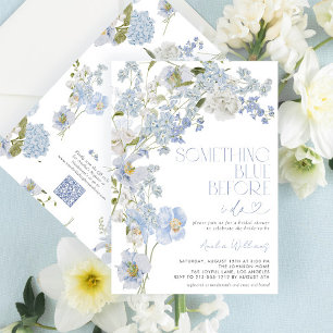 QR Code Something Blue Before I Do Floral Shower Invitation