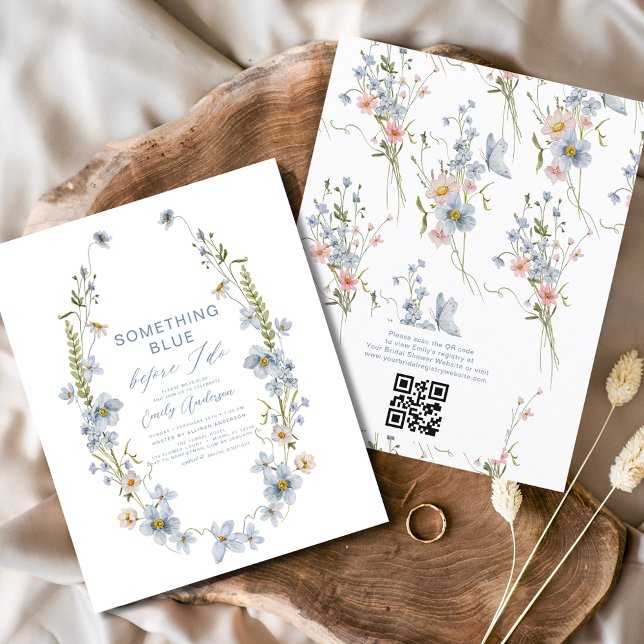 QR Code Something Blue Before I Do Invitation Flyer (Creator Uploaded)