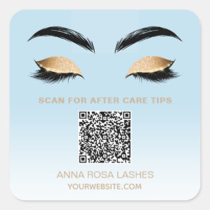 *~* QR Code Spa EYES BROW LASH Shop Salon Square S Sticker