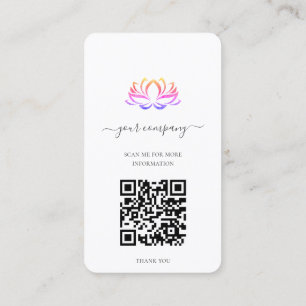 QR Code Spa Therapist Lotus Business Card