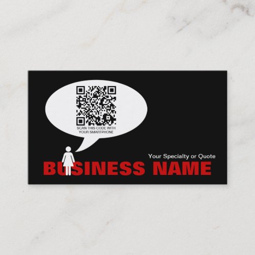 qr code speech bubble business cards