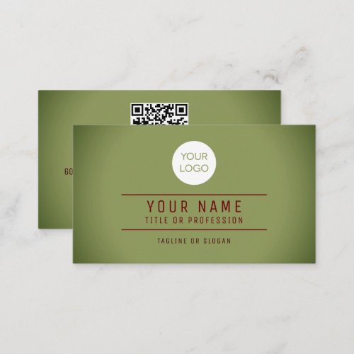 QR Code Spotlight Green Name Professional Logo Calling Card