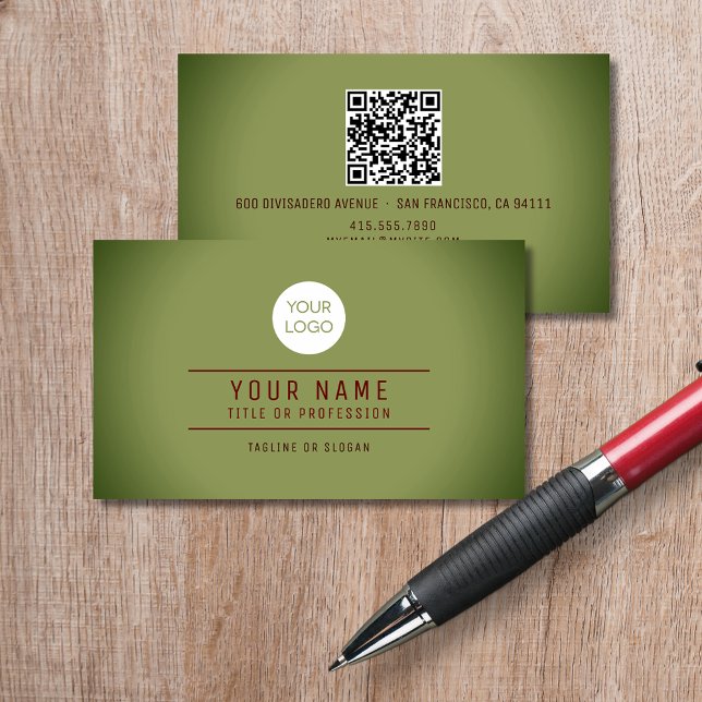 QR Code Spotlight Green Name Professional Logo Calling Card (QR Code Spotlight Green Name Professional Logo Calling Card  cover)