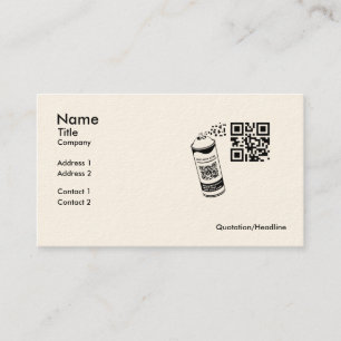 QR Code Spray Paint Business Card Template