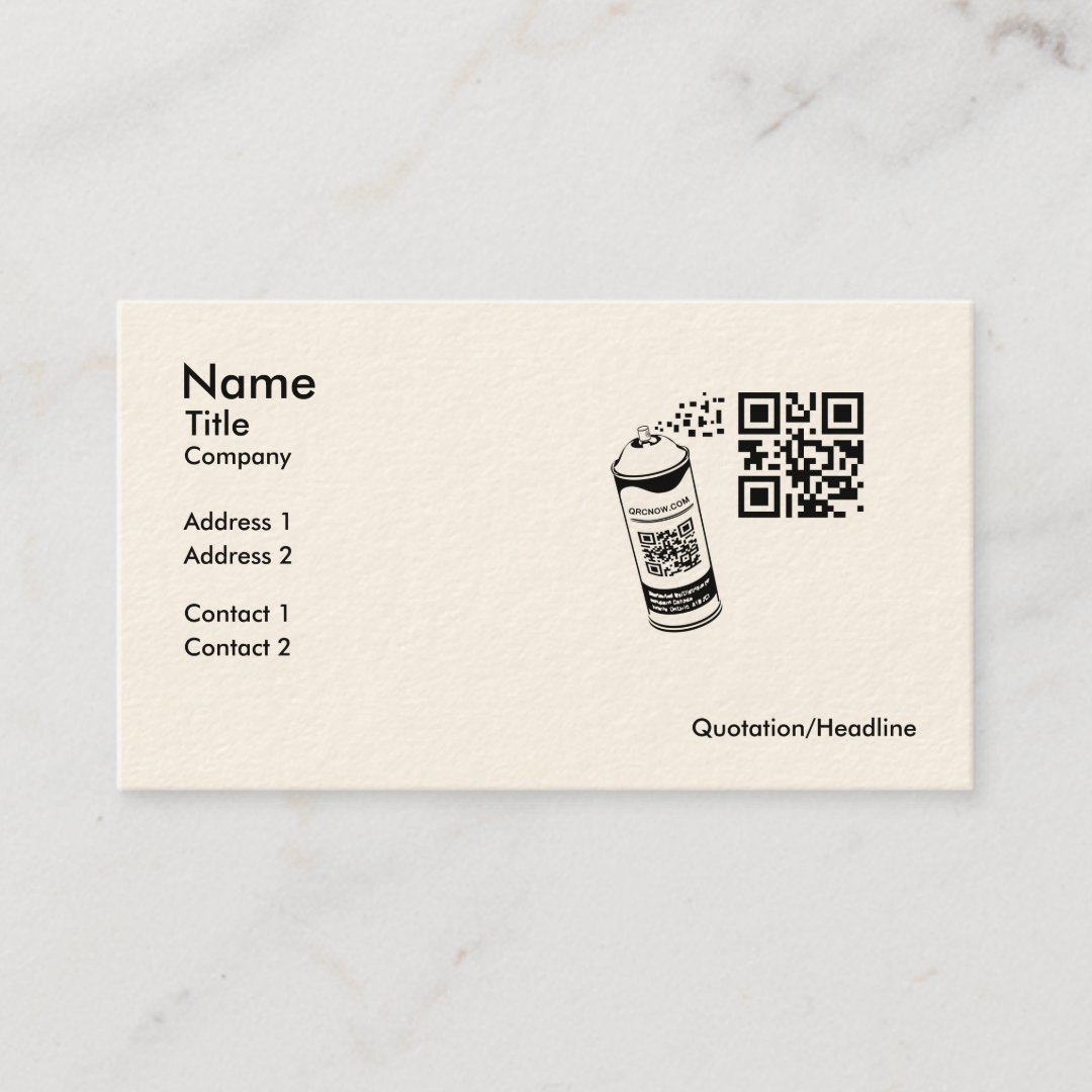 QR Code Spray Paint Business Card Template Zazzle