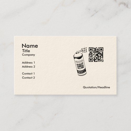 QR Code Spray Paint Business Card Template
